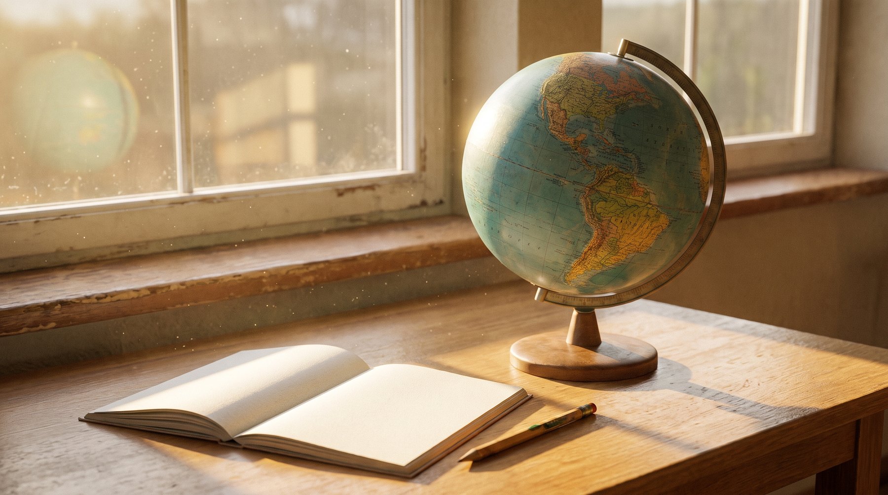 A familiar classroom globe