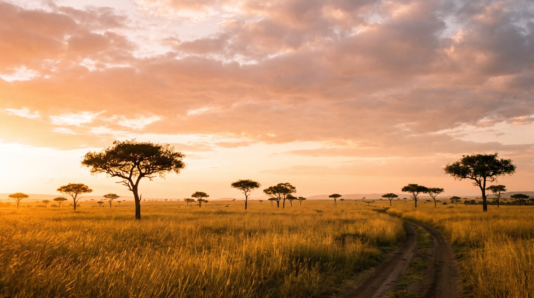 A huge savanna at sunrise