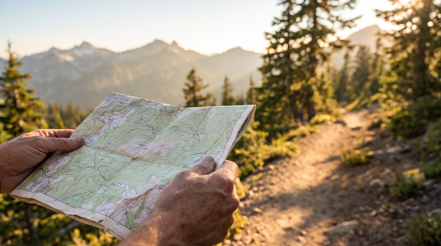 A map used for the job of finding a trail