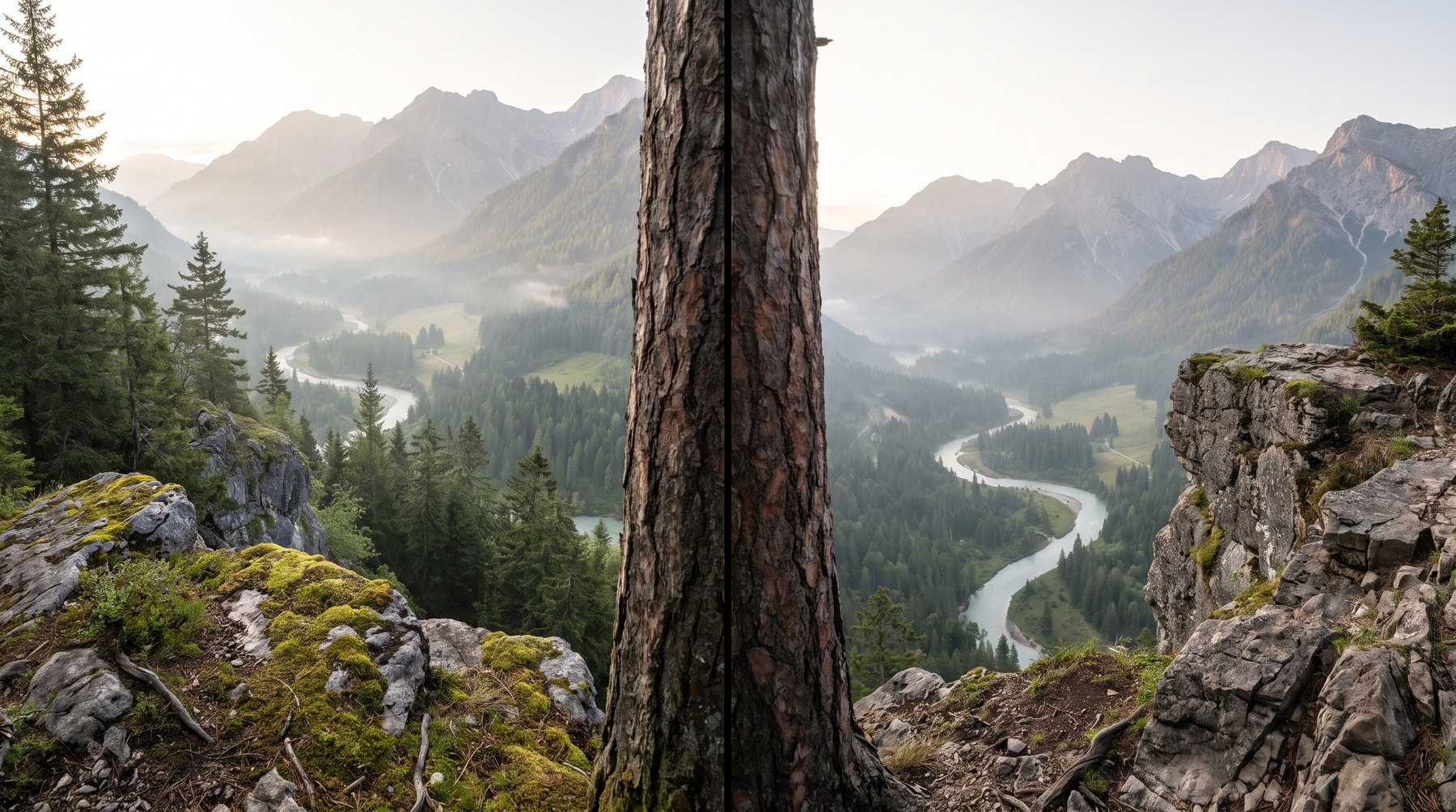 The same valley from two slightly different overlooks